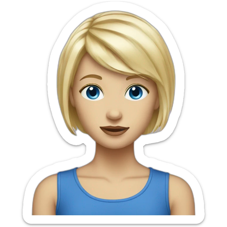 blond-girl-short-hair-and-curtain-fringe-with-blue-eyes sticker