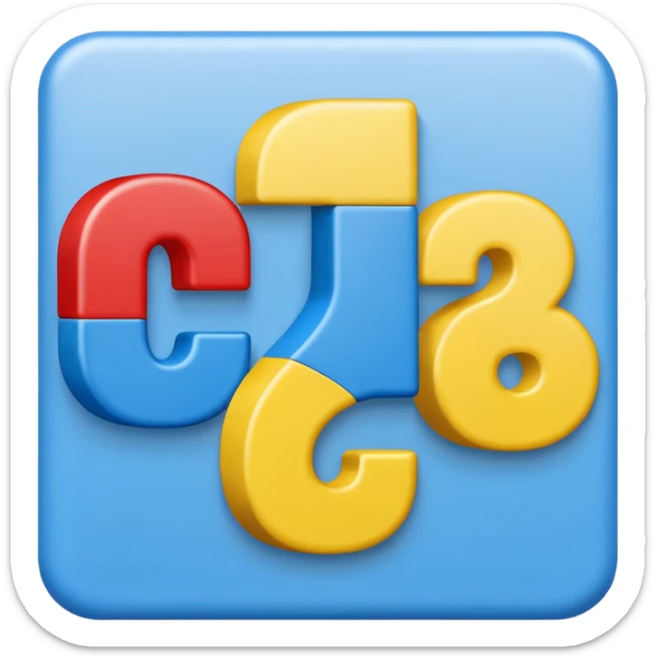 playful block-style numbers 1, 2, 3 in primary colors red, blue, yellow, emoji style, transparent background sticker