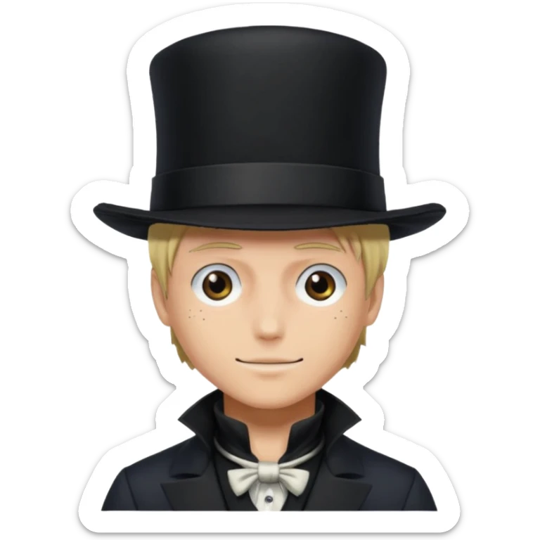 Sabo l'empereur des flammes avec un chapeau haut-de-forme noir  de one piece sticker