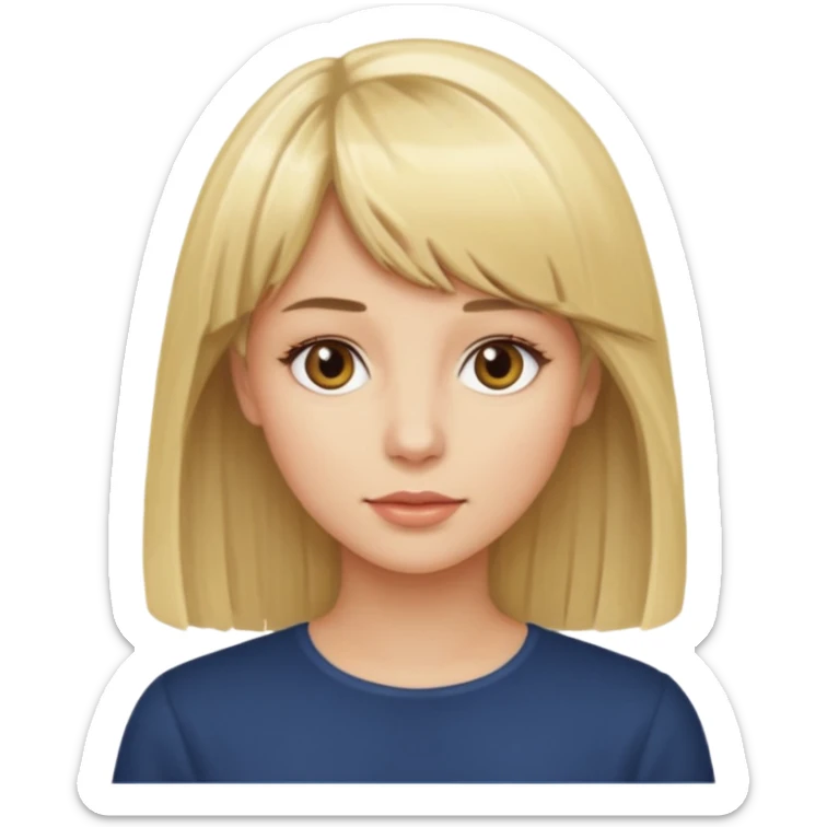 blondynka srednie włosy z taką dłuższą grzywka sticker