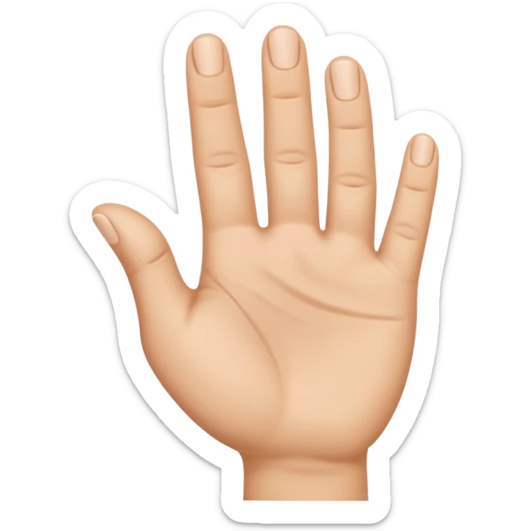 Little finger up and all the others are down with the thumb holding them. sticker