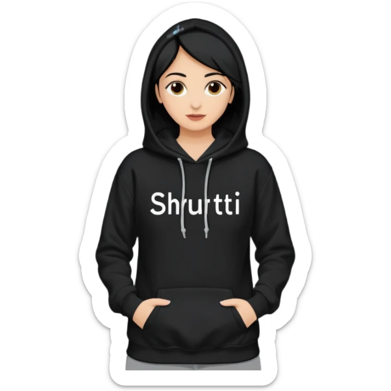 Hoodie with shruti written on it without any girl only hoodie sticker