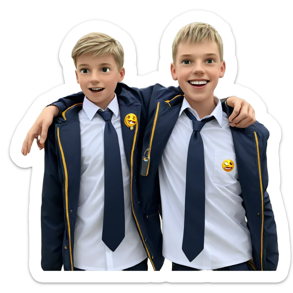 boys in school uniforms outdoors sticker