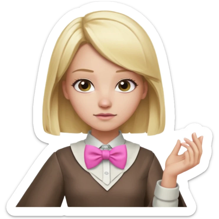 In A Clash Of Clans Aesthetic blonde hair woman with pink bowtie sticker