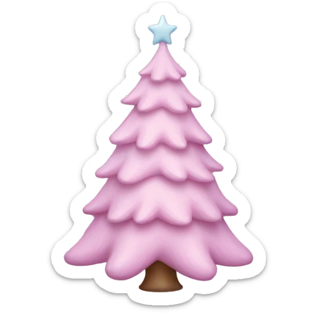 pastel pink christmas tree sticker