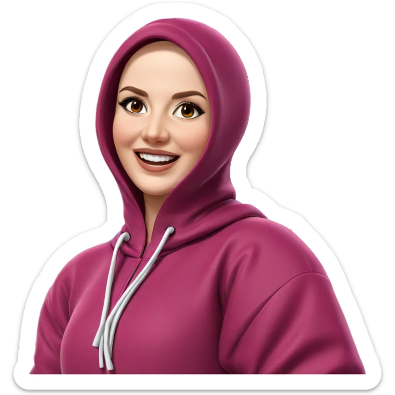 smiling girl in hood sticker