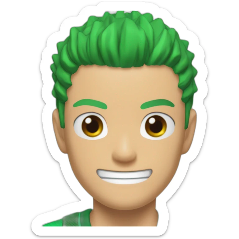 rononoa zoro de one piece qui porte le maillot de foot de l'Algérie sticker