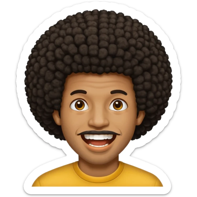 Black seventeen man  with a afro haircut and grillz in his teeths sticker