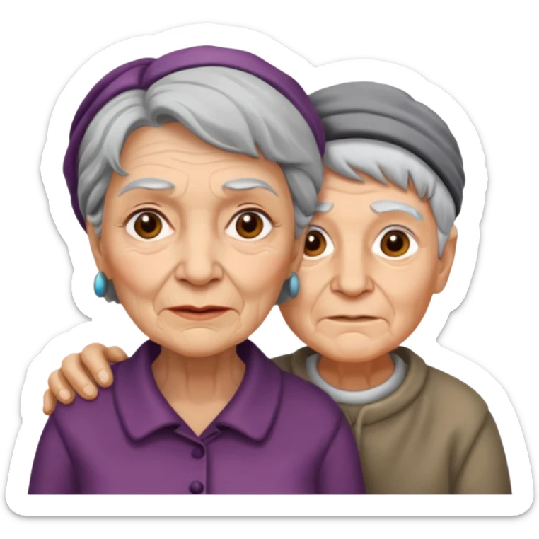lo mismo que estas haciendo solo coloca alado de la abuela un hombre joven  sticker