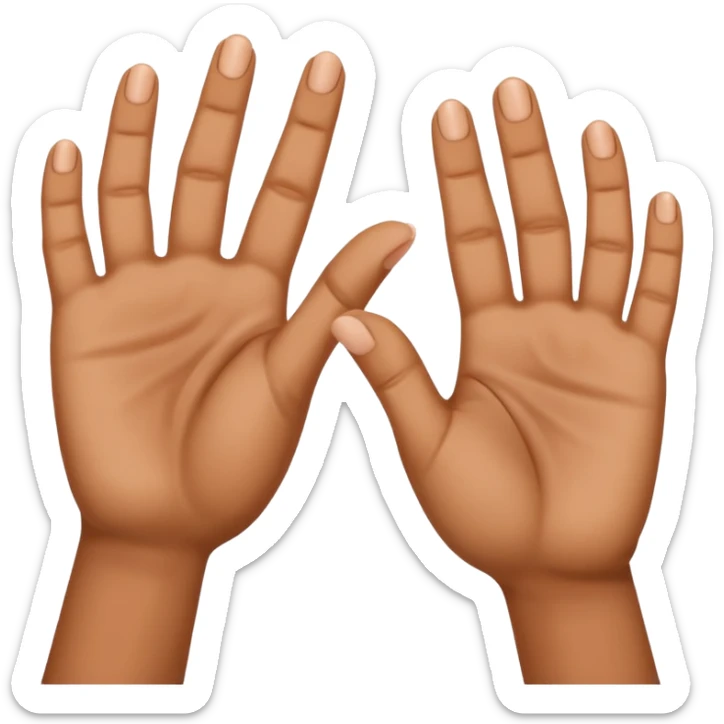 close-up of two hands with fingers nearly touching, inspired by the Creation of Adam sticker