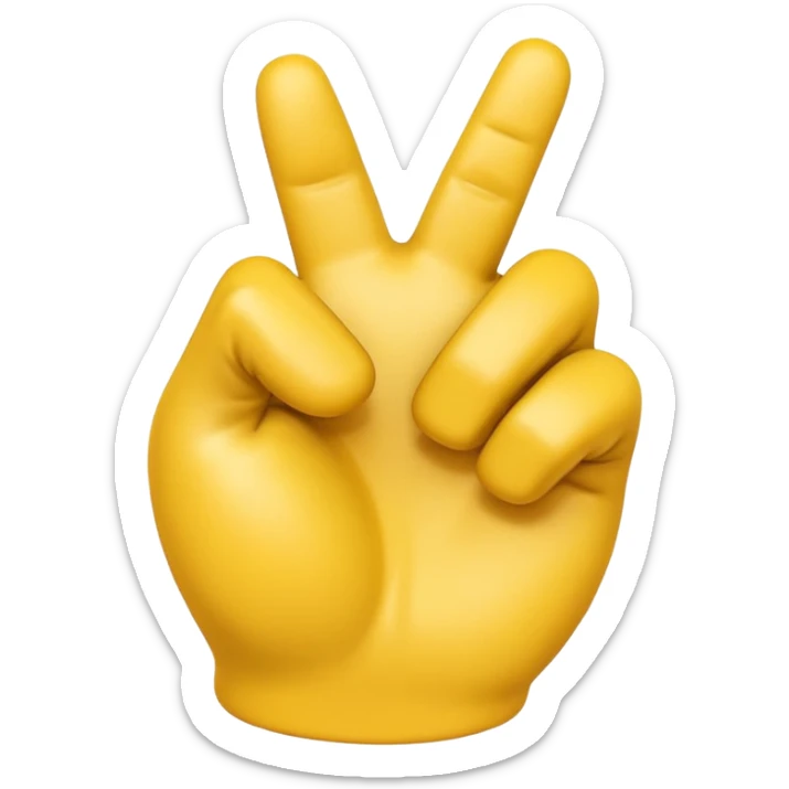 A 3D Apple-style yellow hand emoji, closed fist with thumb pointing backward over the shoulder direction, smooth rounded shape, shiny surface, clean minimal background. AND MOTİON LİNE sticker