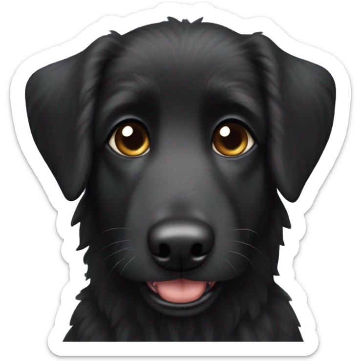 Black German Shepard poodle mix dog who has a little bit of white on his face  sticker