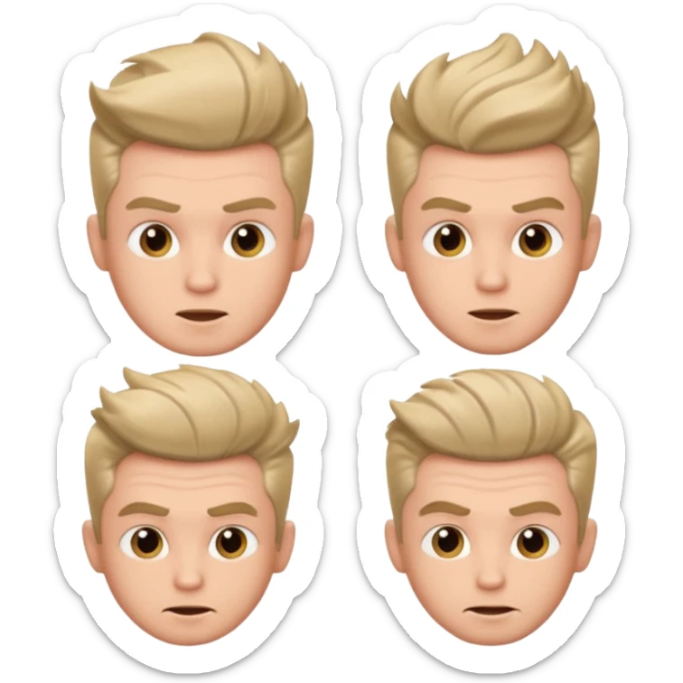 buat kan saya emoji berupa icon cowo dengan potongan quiff rapih dengan berbagai ekspresi sticker