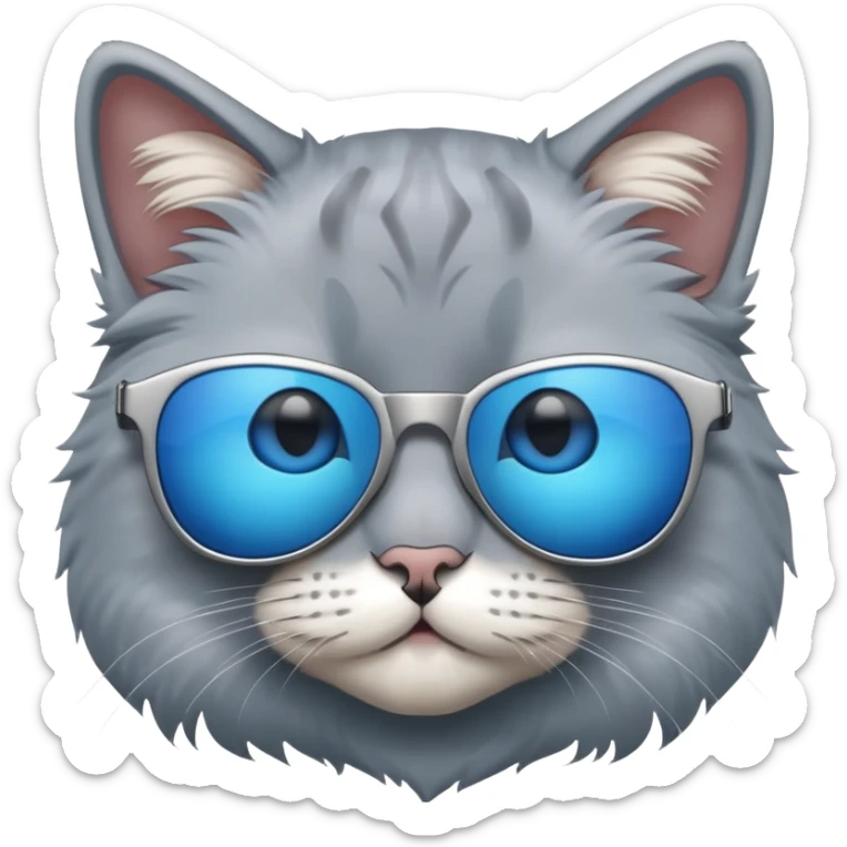 Cat wearing sunglasses, like blue colours sticker