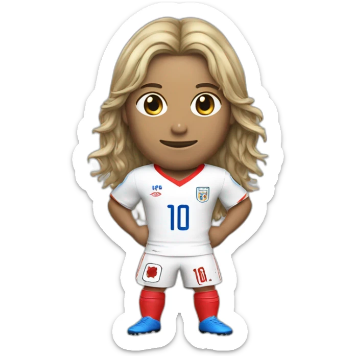 un algérien cheveux mi-long nez long qui porte le maillot de foot du japon avec ecrit "Le hout" dessus sticker