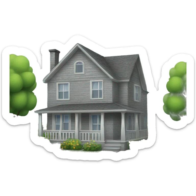 Gray house sticker