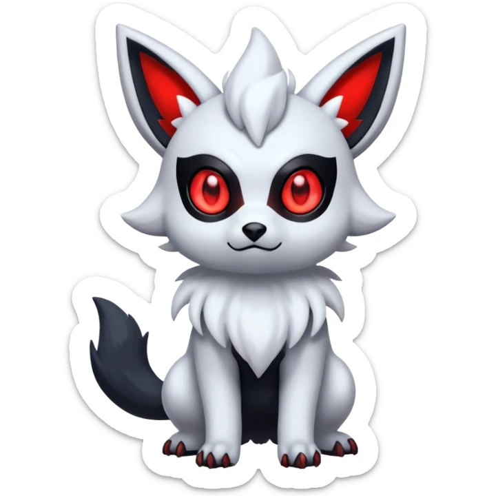 Cool Cute Kawaii Absol-Zorua-Umbreon-Pokemon-fakemon-hybrid-animal Full Body  sticker
