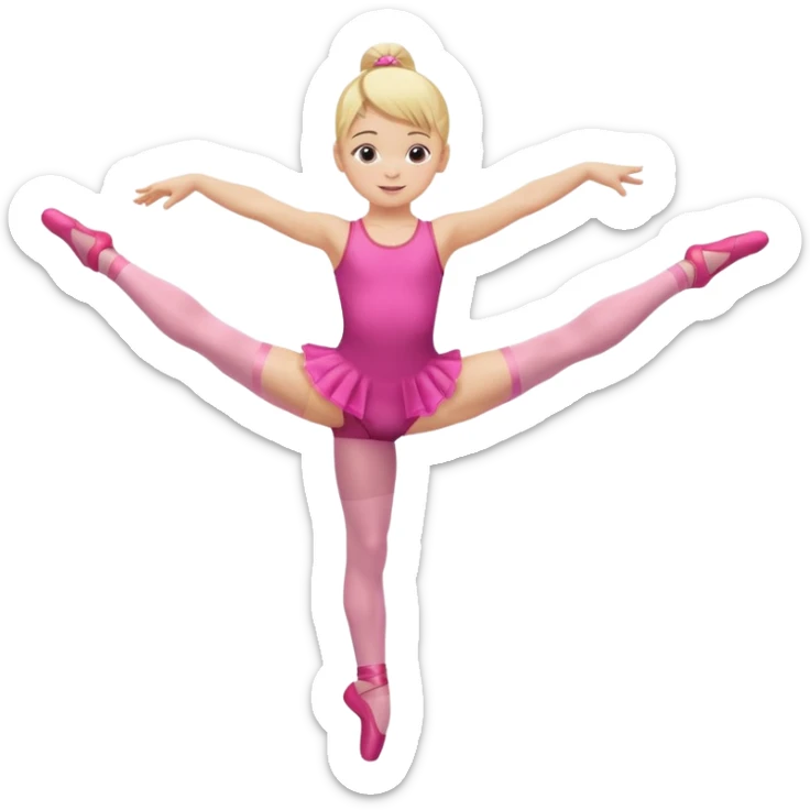 dancer-gymnast child with blonde hair in pink tights balancing on one leg sticker