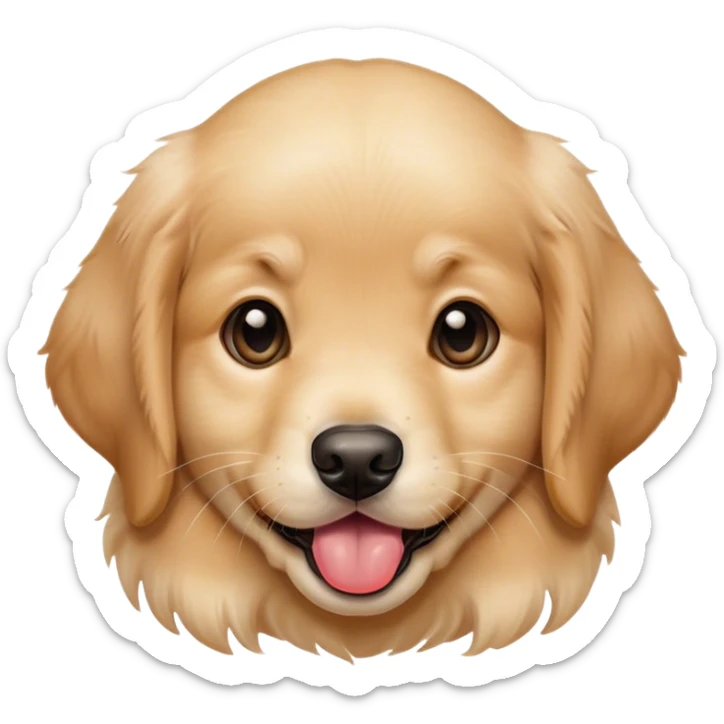 Pretty cute golden retriever puppy sticking out his tongue sticker