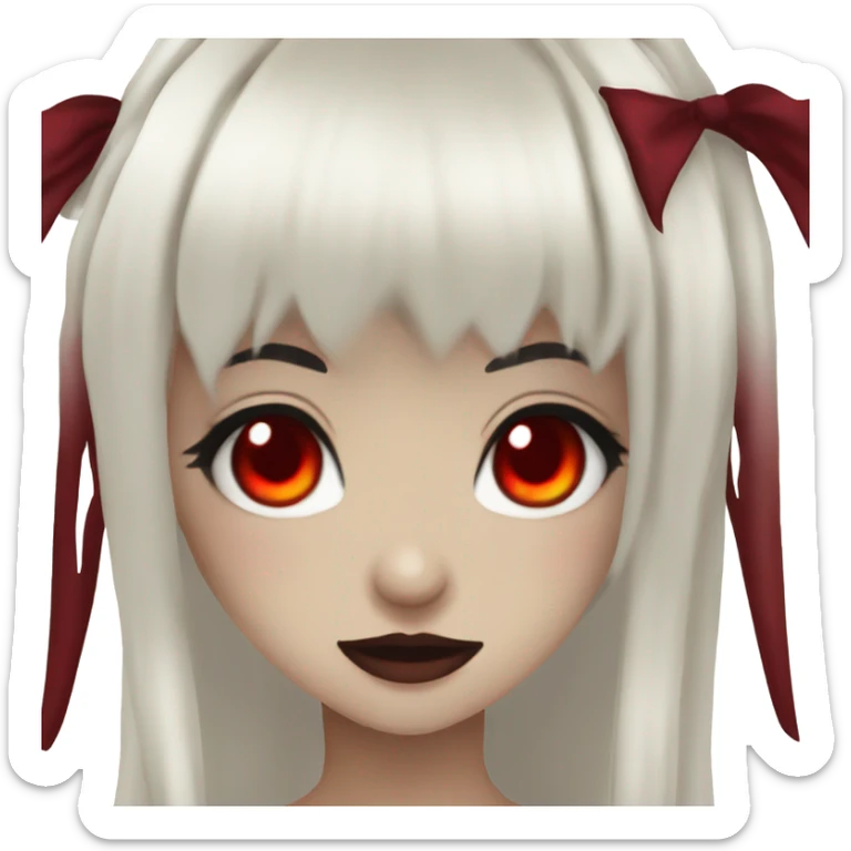 Vampire hime gyaru girl with red eyes black hair sticker