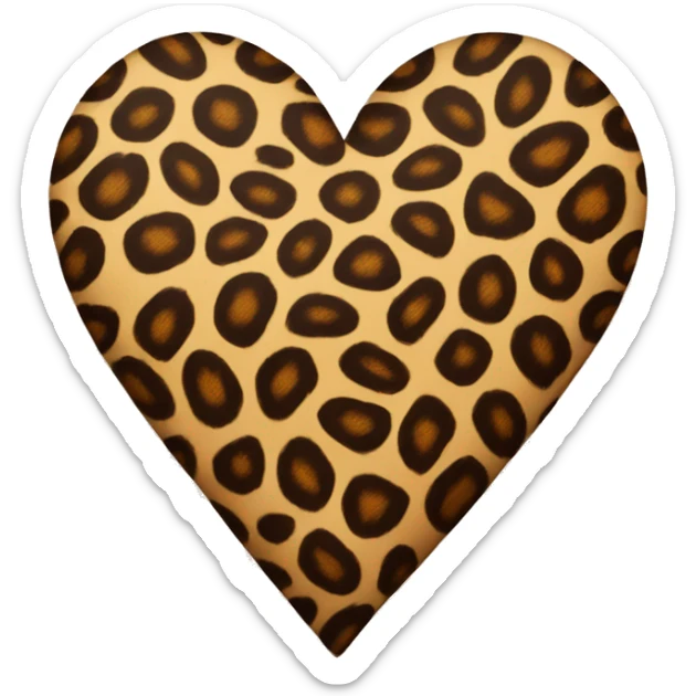 leopard print heart sticker