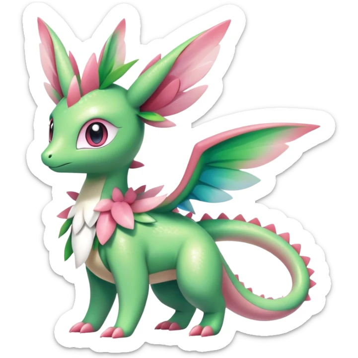 Shiny Exotic Cute Majestic Ethereal Sparkly Flygon-Sylveon-Shaymin-Meganium-Hybrid-Creature sticker