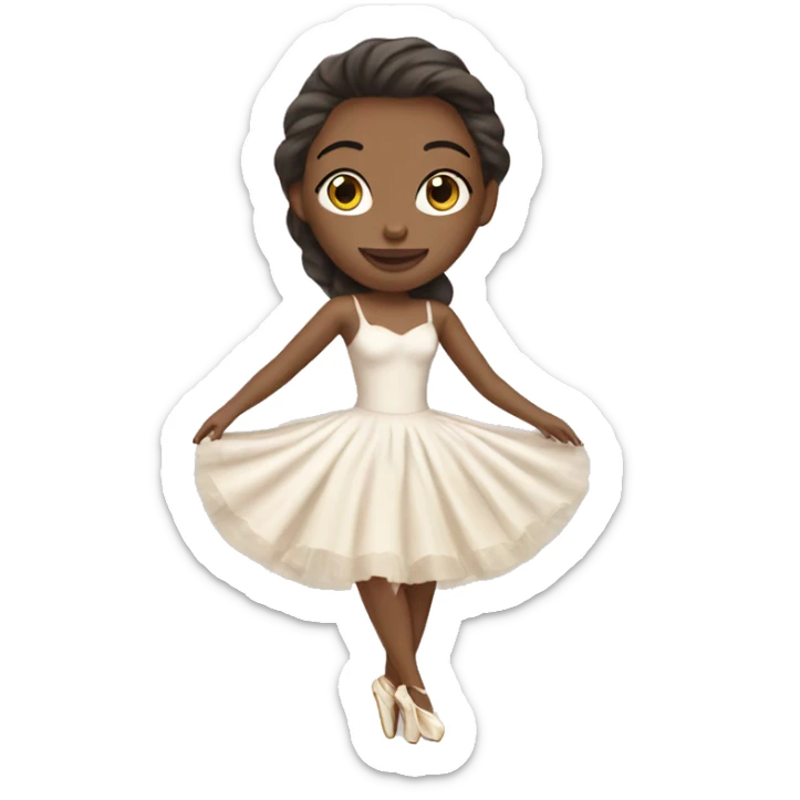 Ballerina women with cream dress and cream louboutin  sticker