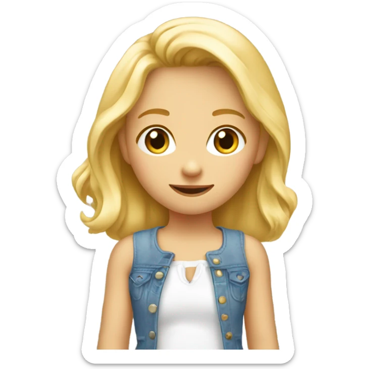 une petite fille blonde qui fait un cœur  sticker