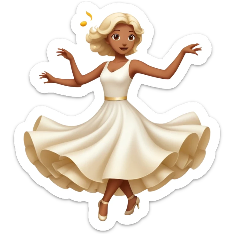 Make emoji of mulana rumi"s sufi dancing in white dress sticker