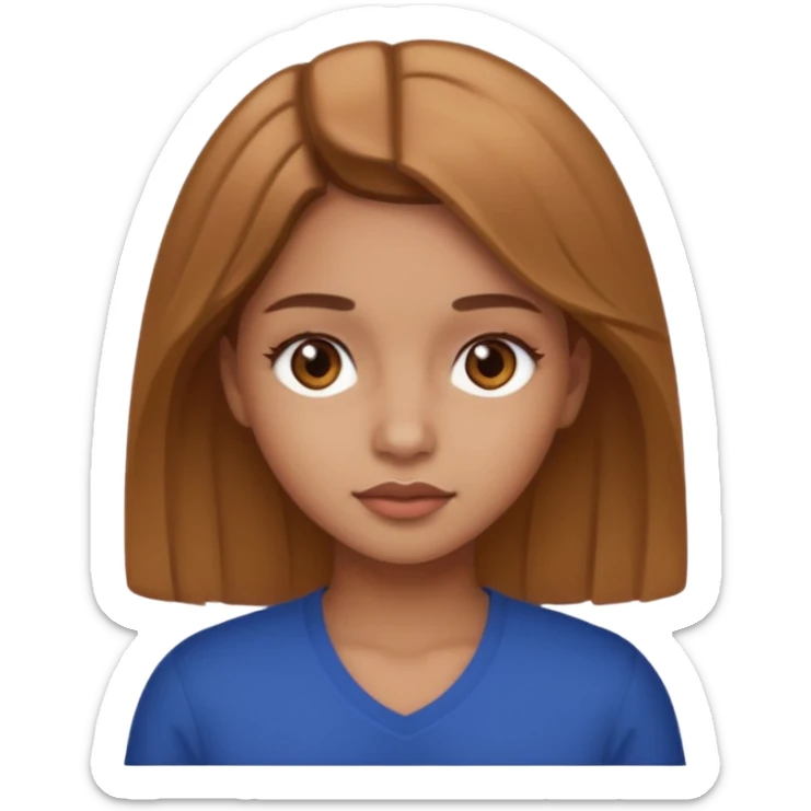 Girl with brown light hair, dominican, brown eyes sticker