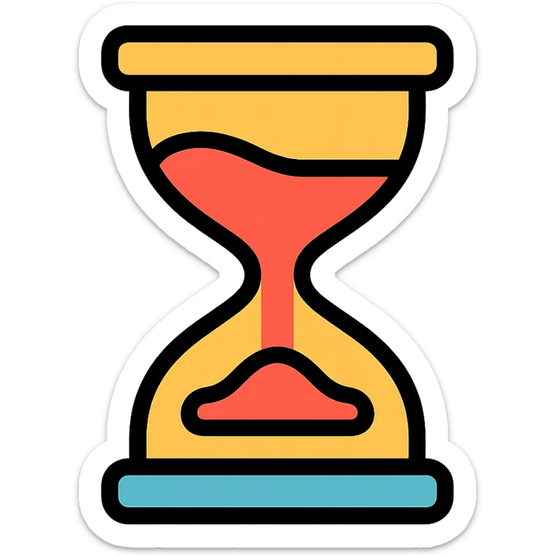 color outline icon of an hourglass shaped like shoes sticker