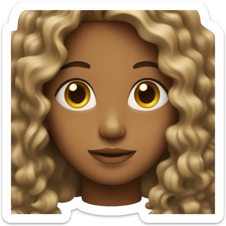Girl with long curly hair  sticker