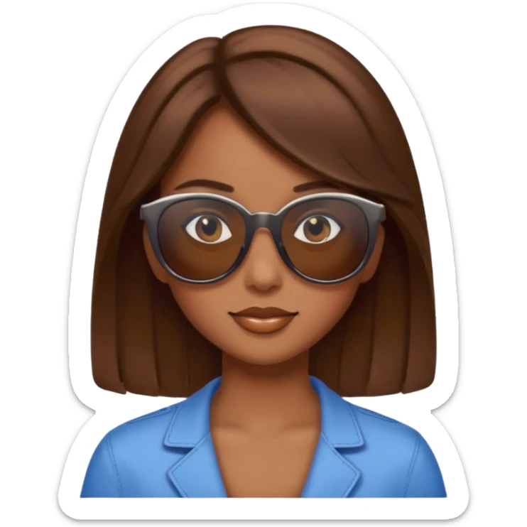 A bay girl wiht Brown Hair and a sunn Glases sticker