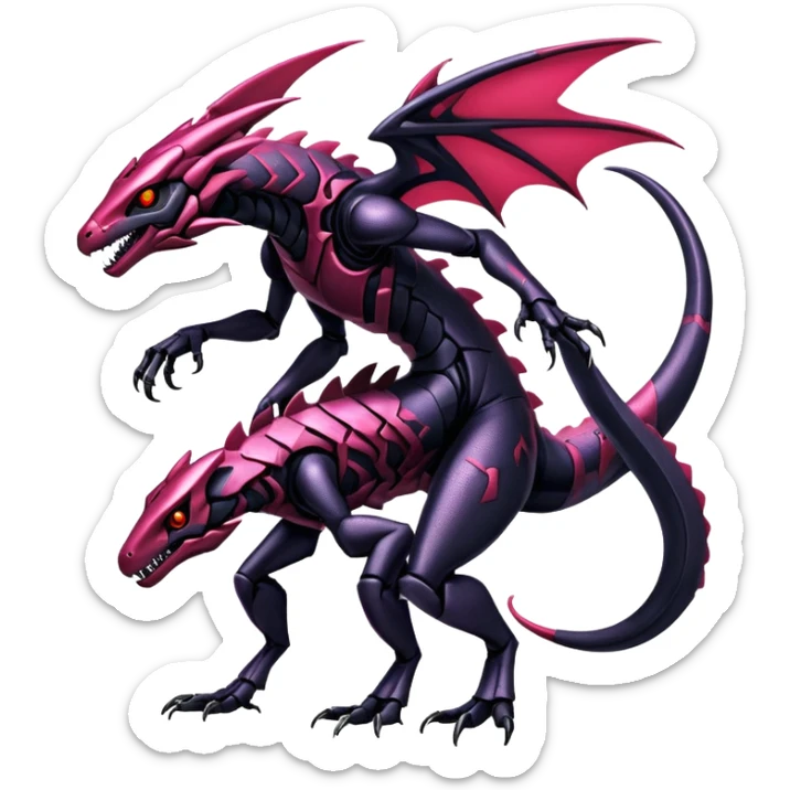 Shiny Exotic Edgy Badass Gothic Cool epic Futuristic Salandit-Genesect-Koraidon-Fakémon-hybrid-creature (full body)  sticker