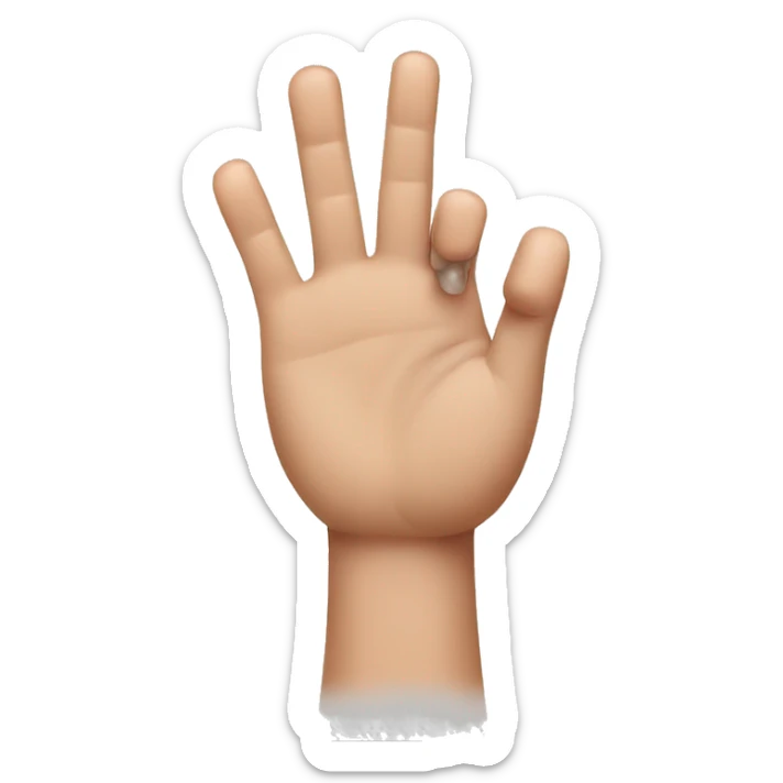 Fingers with nails, that means too short of a little bit  sticker