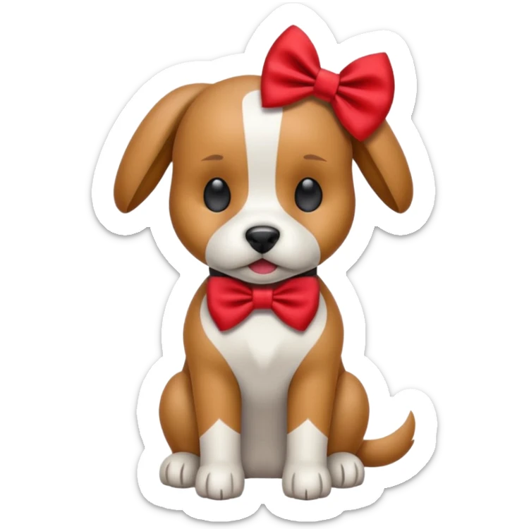 animatronic dog with red bow time like fnaf but dog emoji ios only face sticker