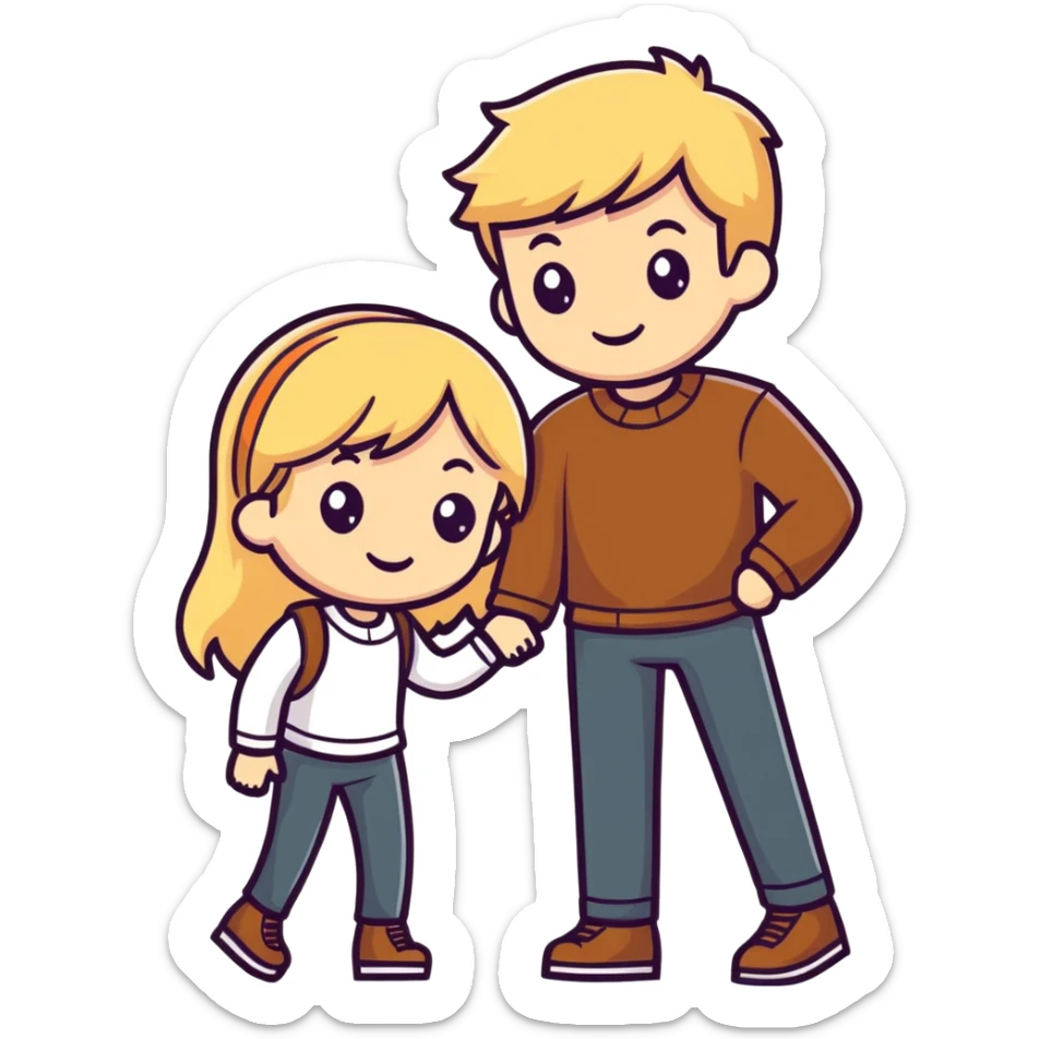 wedding Girl with blonde hair and man with brown hair sticker