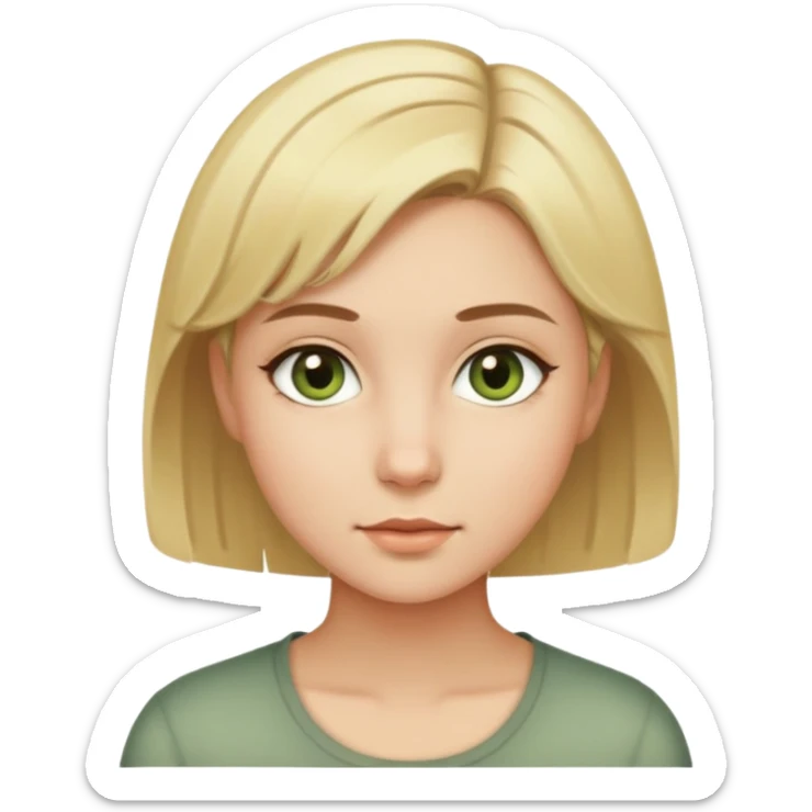 Girl with blonde short hair and brownish greenish eyes sticker