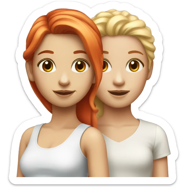 Girl with blond hair and girl with red hair sticker