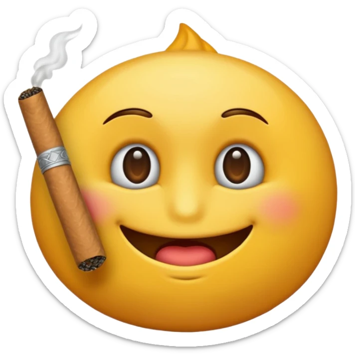 maak een emoji die een sigaret in zijn mond heeft sticker
