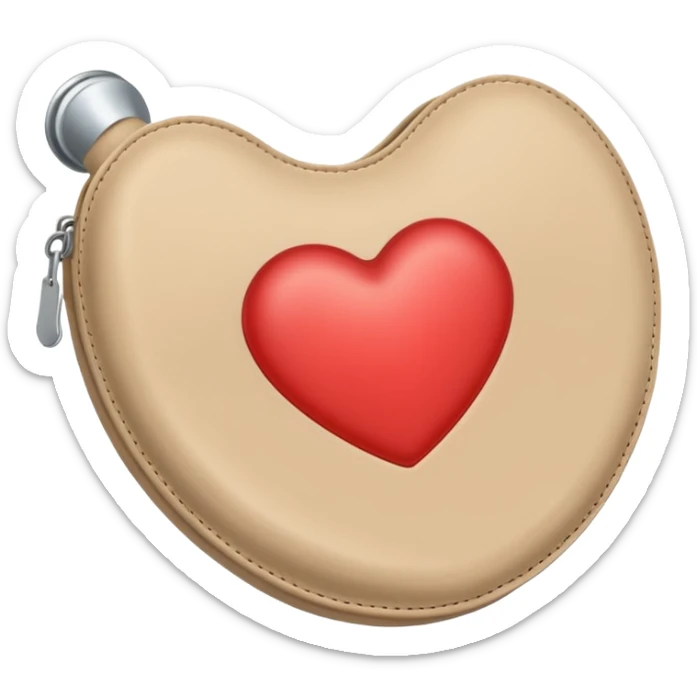 an medical ostomy bag in beige with a little heart sticker