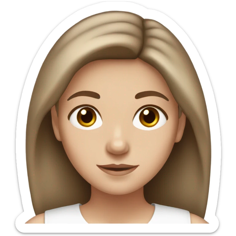 White girl with brown eyes and brown hair  sticker