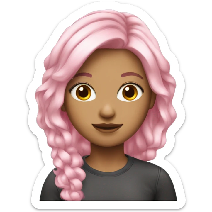Blonde girl with pink highlights in her hair sticker