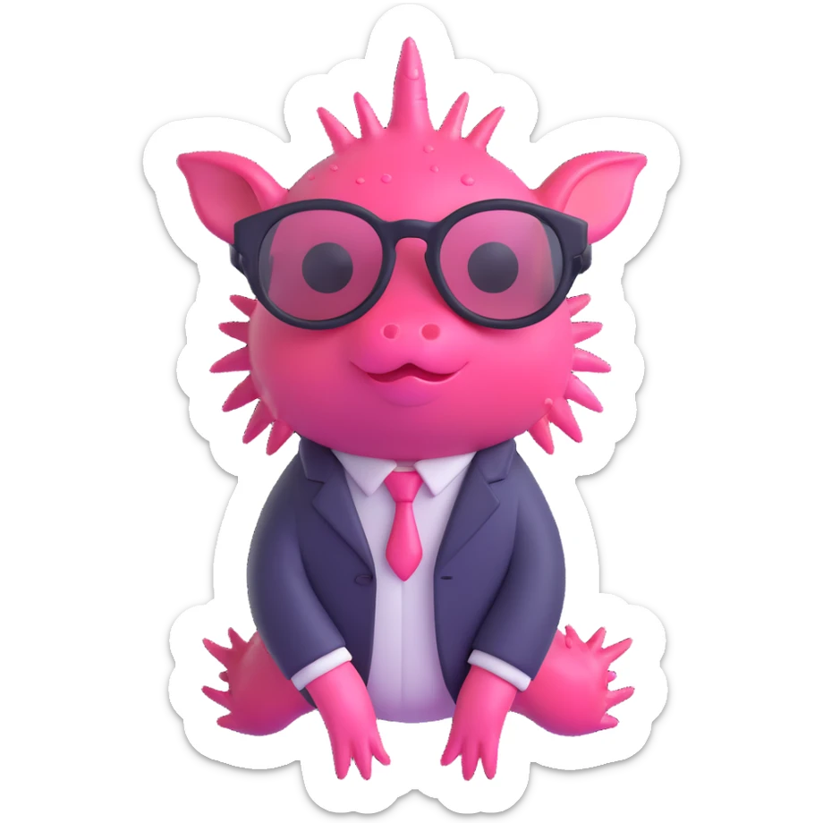 cool full body axolotl wearing stylish drippy glasses, no clothes, fun emoji style sticker