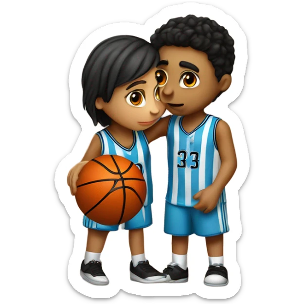 basquetball player number thirty two kissing an Argentinean girl ten sticker