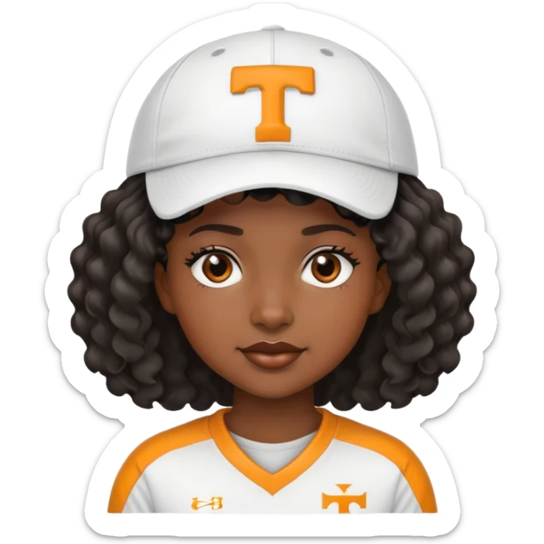 Black girl with short wavy hair and a Tennessee football hat sticker