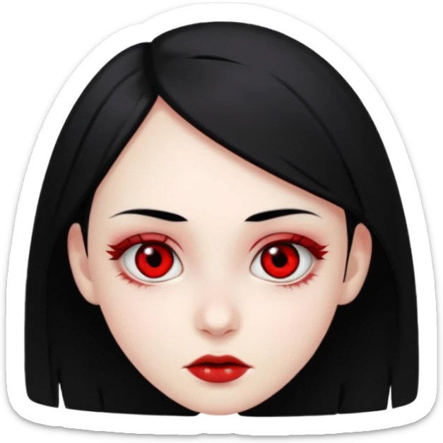 Crea un emoji kn la vibra de un drogado haz la wuea k te pido ph wn oe la cara normal noma blanca kn los ojos rojos y k estén hachicados igual k los chinos k sea joven y kn el pelo negro mira k las pupilas sean negras pero k tenga los glóbulos rojos  sticker