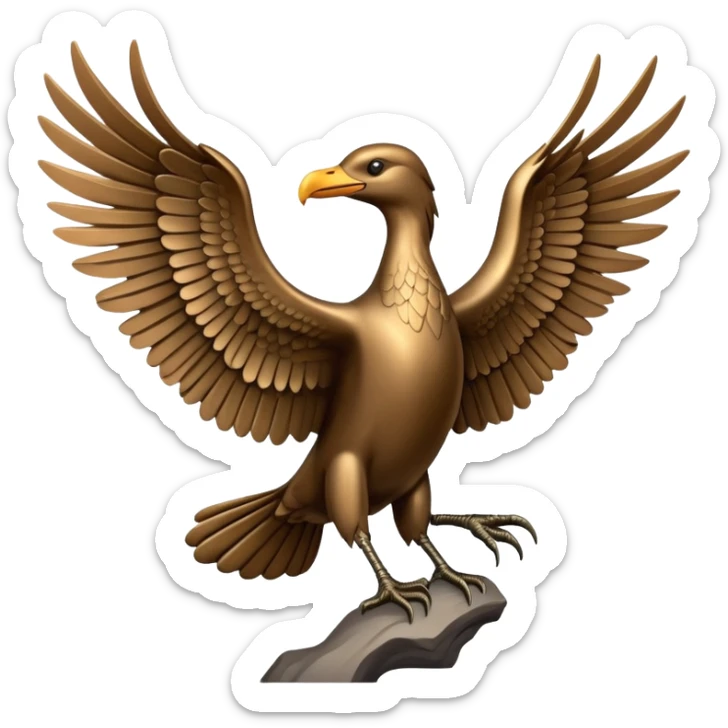 Liver bird, mythical bird symbol of Liverpool, cormorant-like bird with outstretched wings sticker