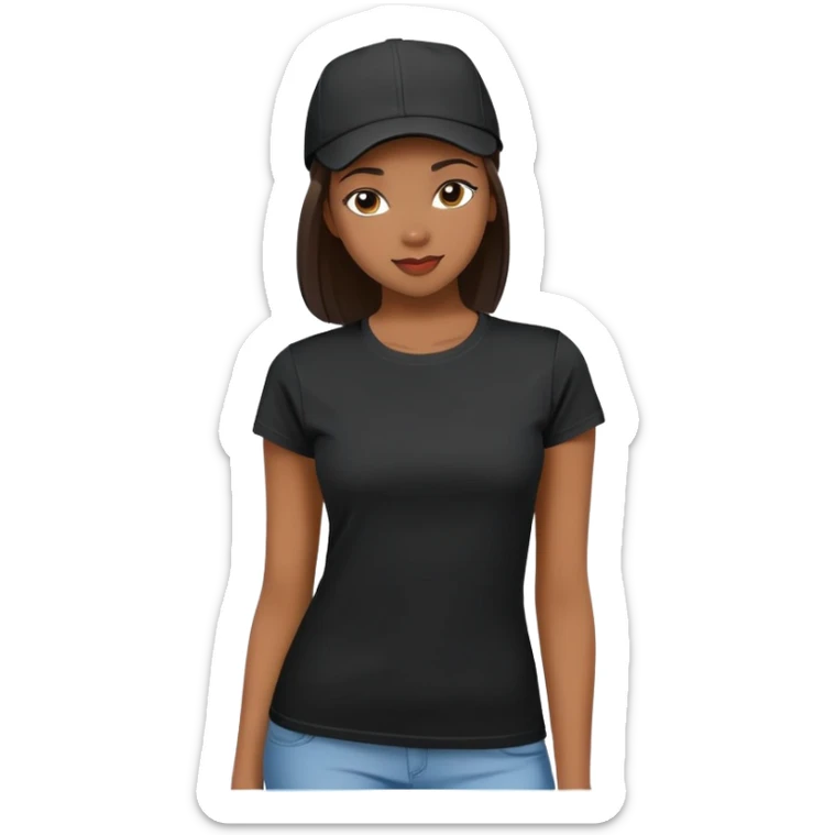 black women's t-shirt with round neck and short cap sleeves, fitted feminine cut, only the garment, isolated on white background, no model sticker