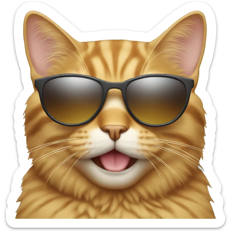 Cat with sunglasses sticker
